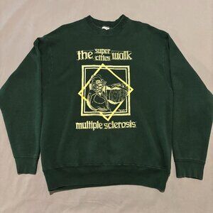 Vintage 90s Sweatshirt Sweater Green XL Crewneck Pullover Falls Outdoor Casual